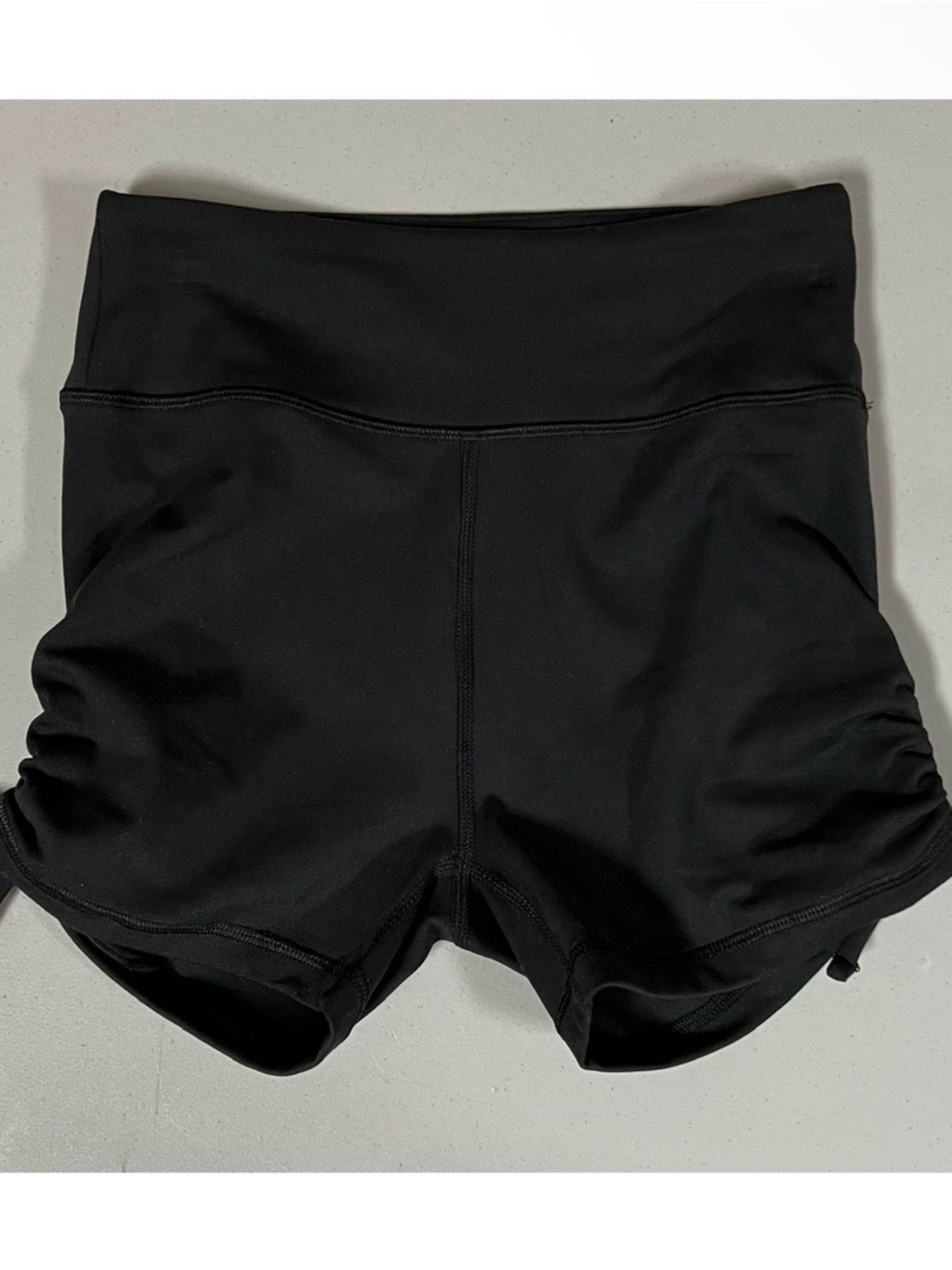 Black Ruched High Rise Biker Shorts Bottoms Size XS 🖤 #shorts #casual #biker